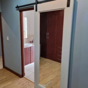 Tophung Barn Door with 2 Way Mirror